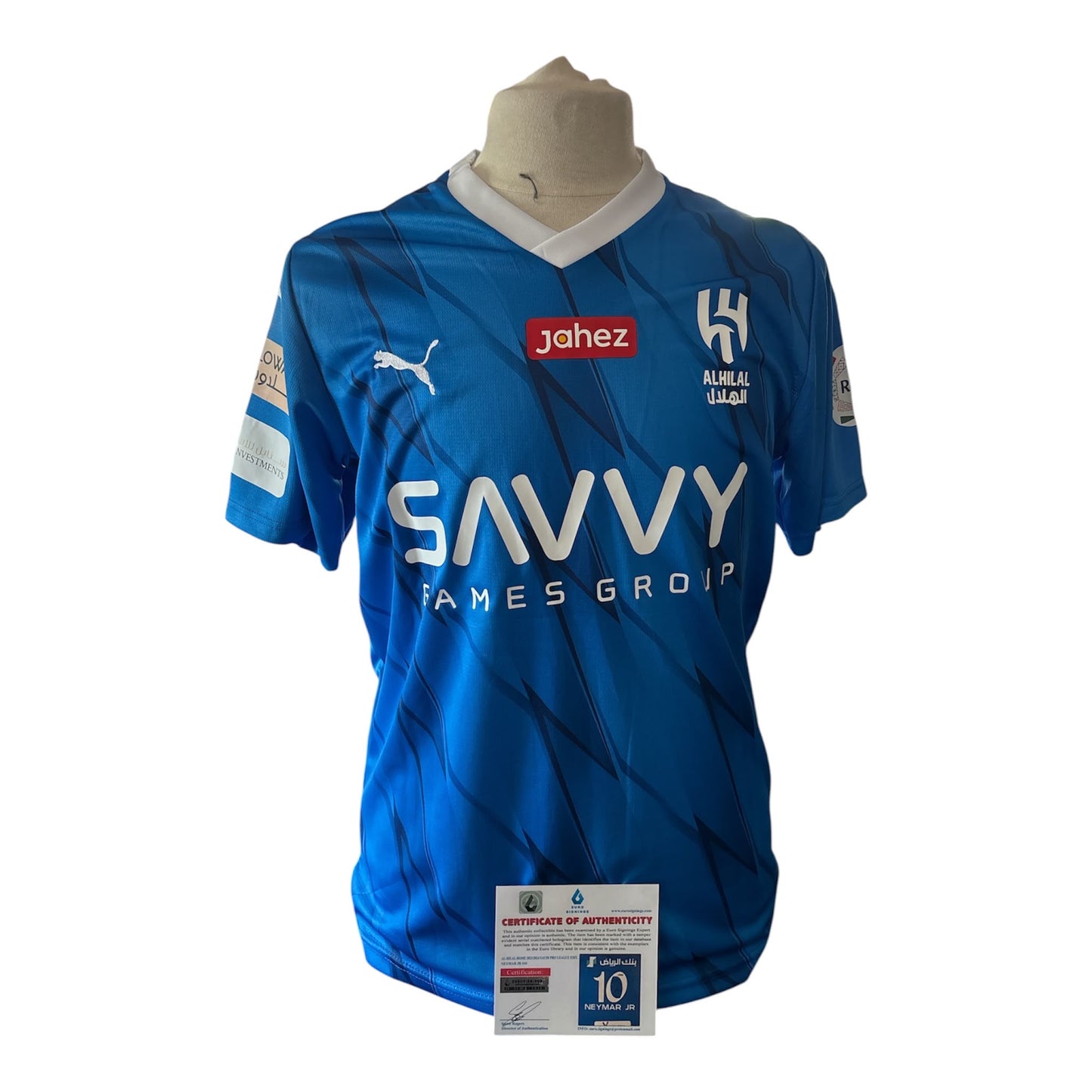 Neymar Jr gesigneerd Al Hilal shirt 2023-2024 — detailfoto