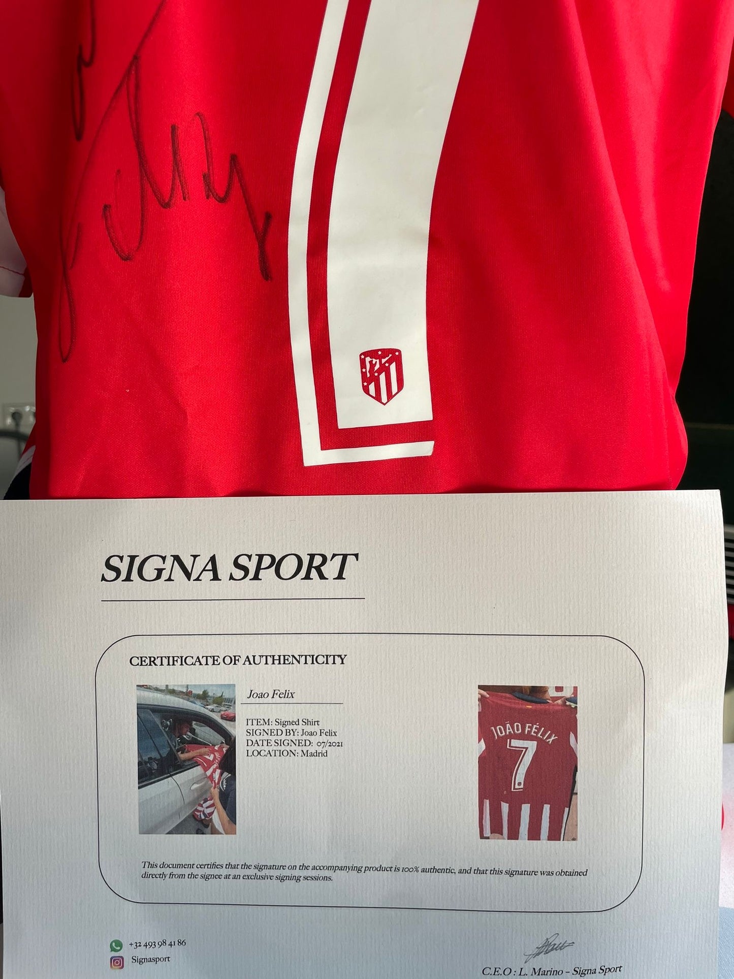 Gesigneerd João Félix Atletico Madrid 2019-2020 shirt met echtheidscertificaat