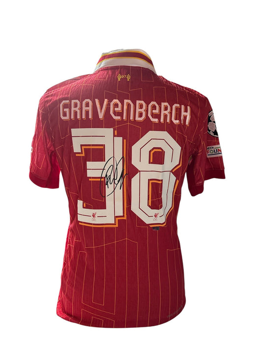 Ryan Gravenberch gesigneerd Liverpool 2024-2025 shirt met echtheidscertificaat