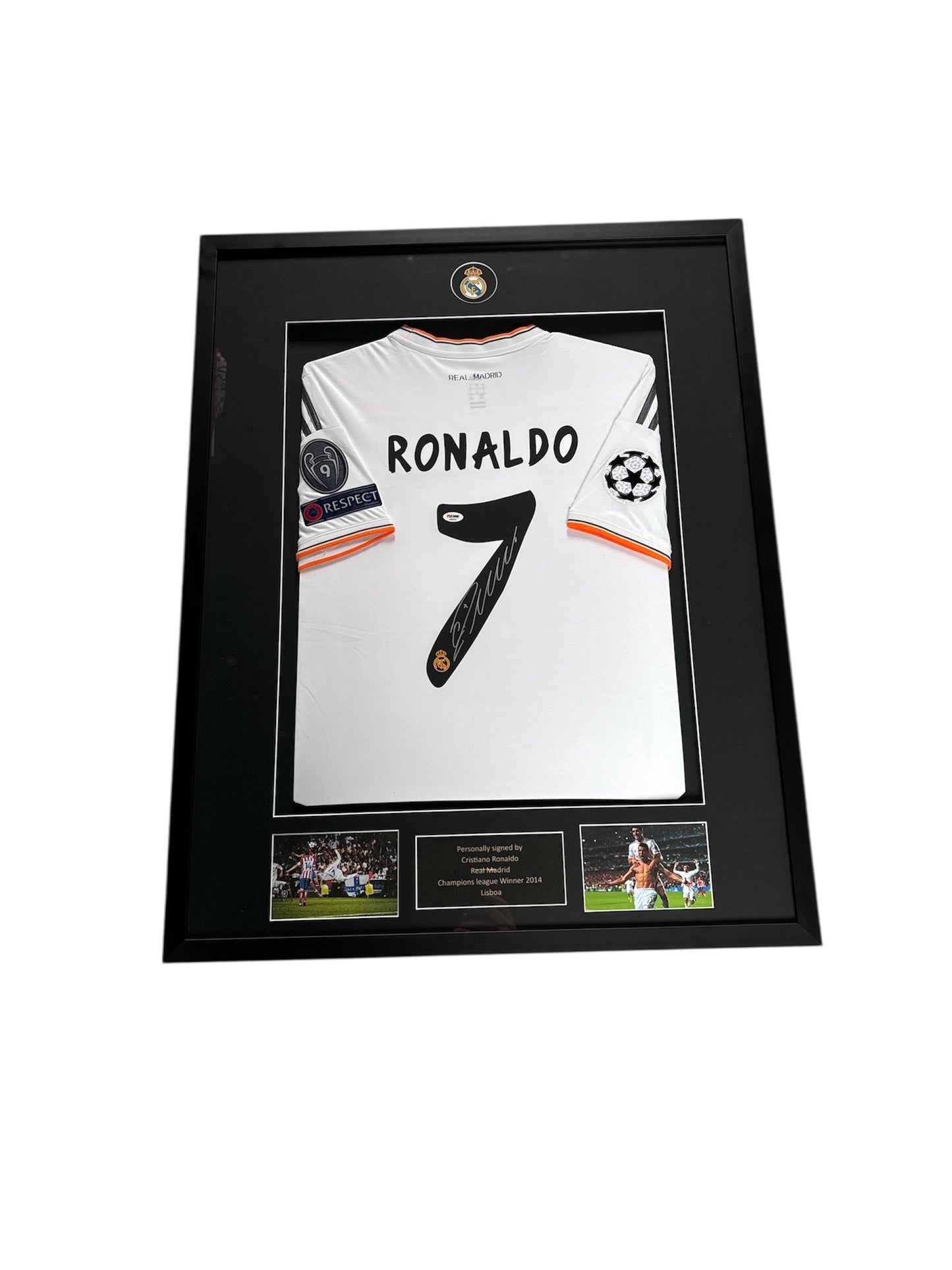 Cristiano Ronaldo gesigneerd en ingelijst Real Madrid 2013-2014 shirt met echtheidscertificaat