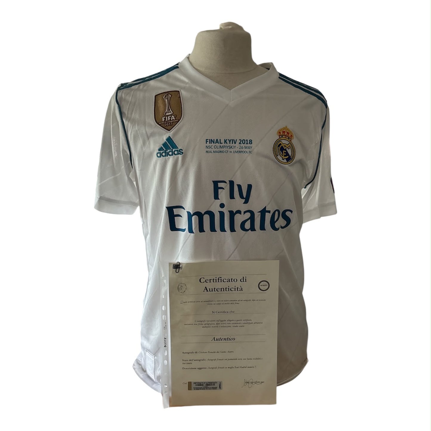Cristiano Ronaldo gesigneerd Real Madrid 2017-2018 'Finale Kyiv' shirt met certificaat