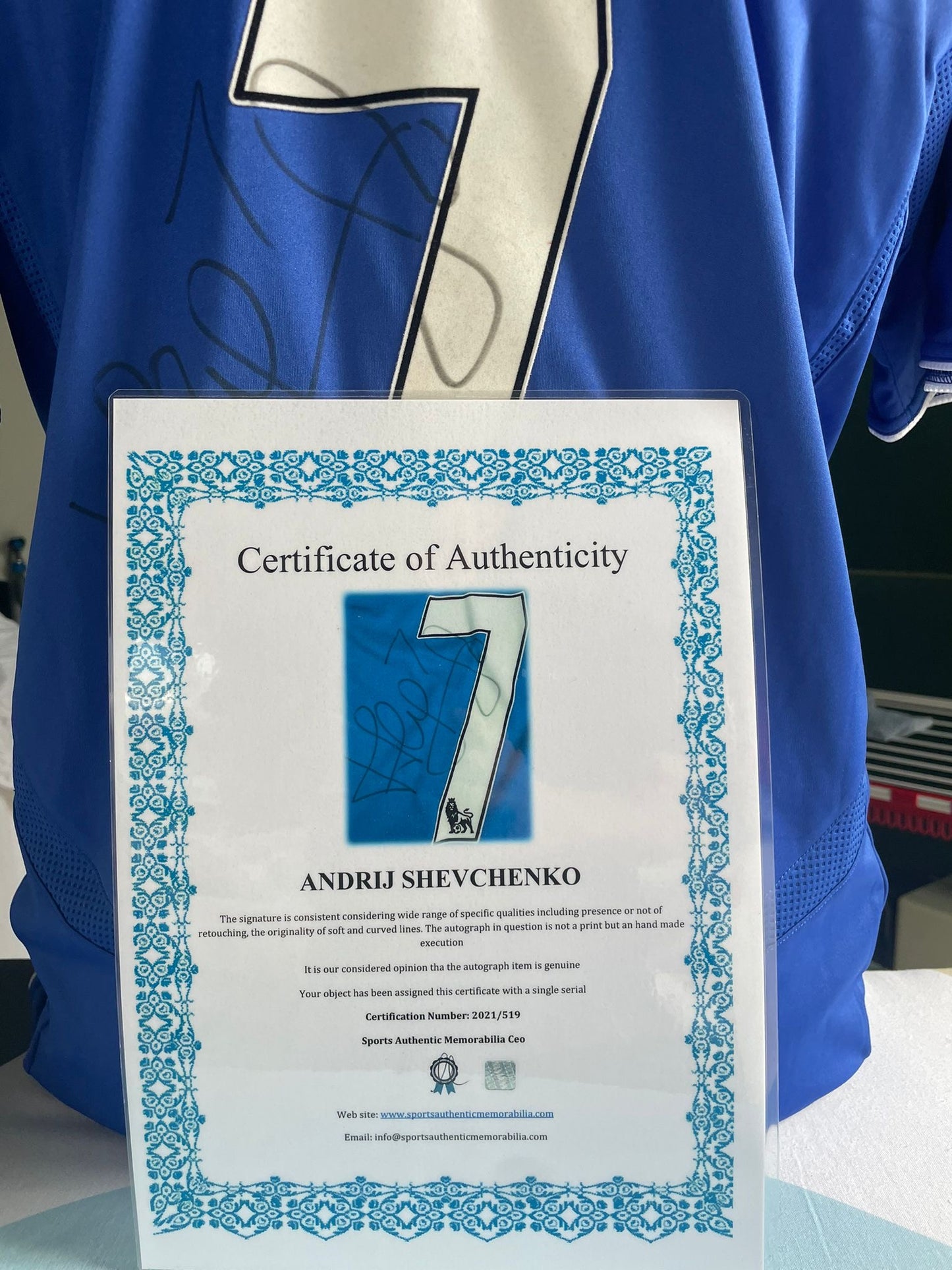 Gesigneerd Andrij Sjevtsjenko Chelsea 2006-2007 shirt met echtheidscertificaat