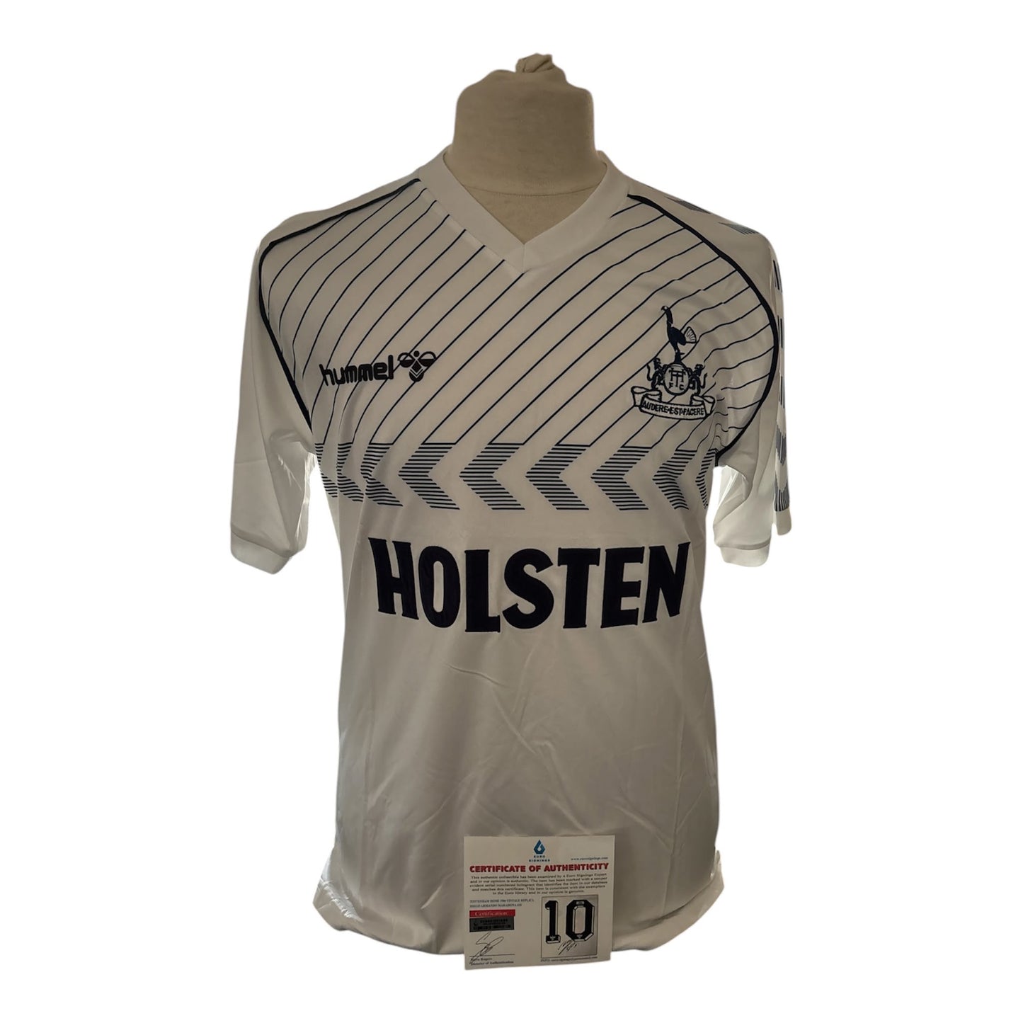 Maradona gesigneerd Tottenham Hotspur 1986 shirt met certificaat