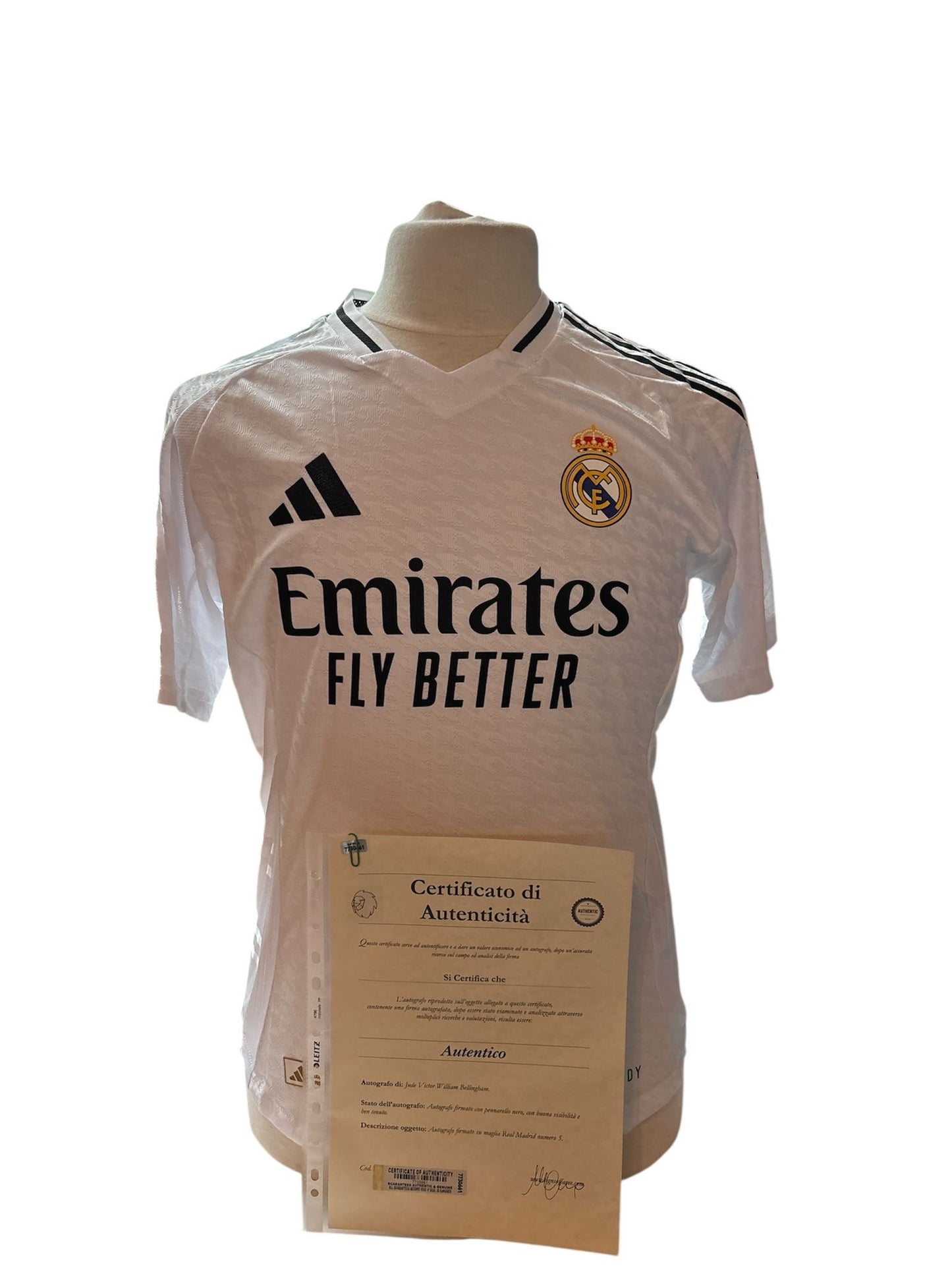 Jude Bellingham gesigneerd Real Madrid 2024-2025 shirt met echtheidscertificaat