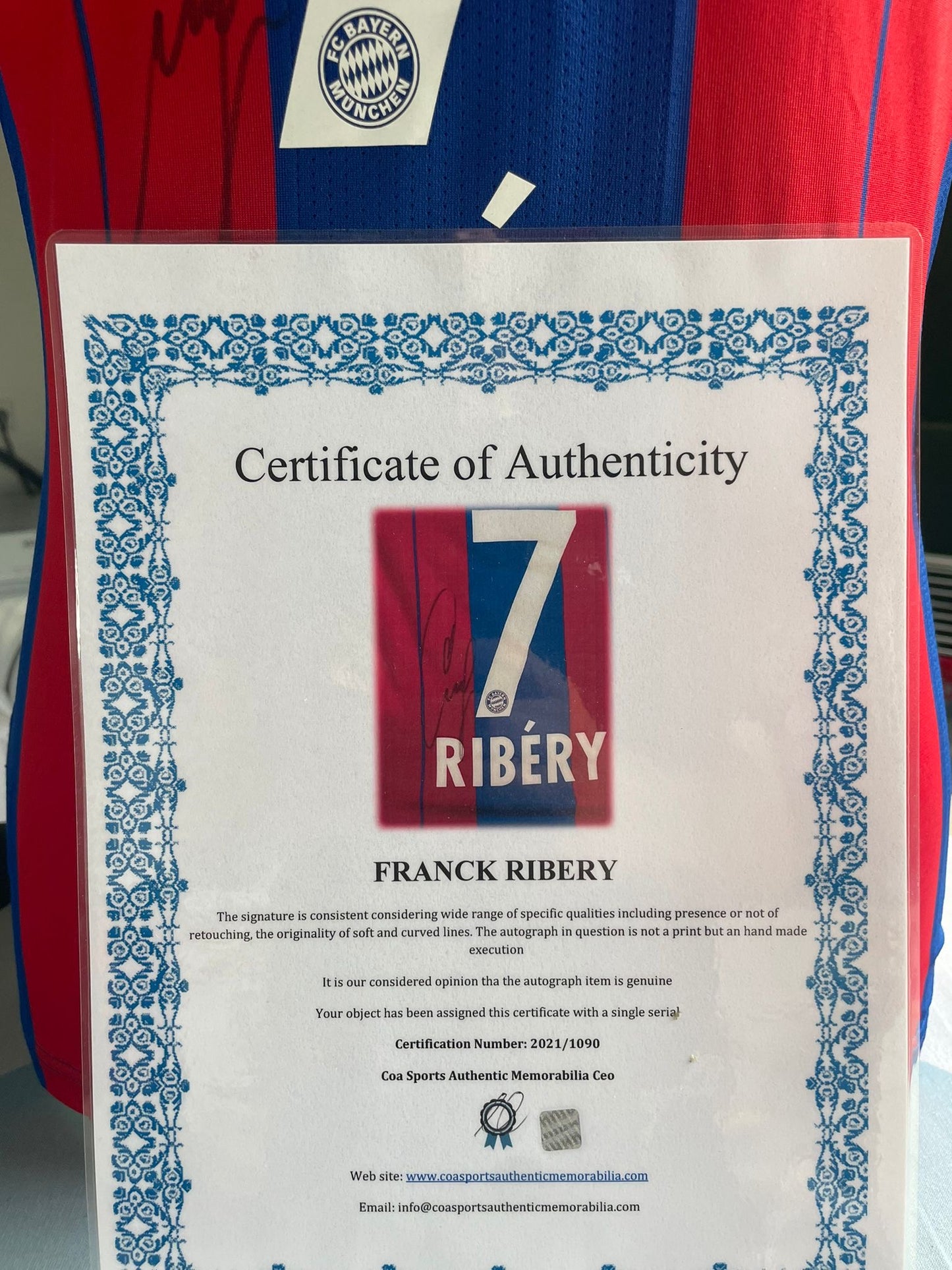 Gesigneerd Franck Ribéry Bayern München 2014-2015 shirt met echtheidscertificaat