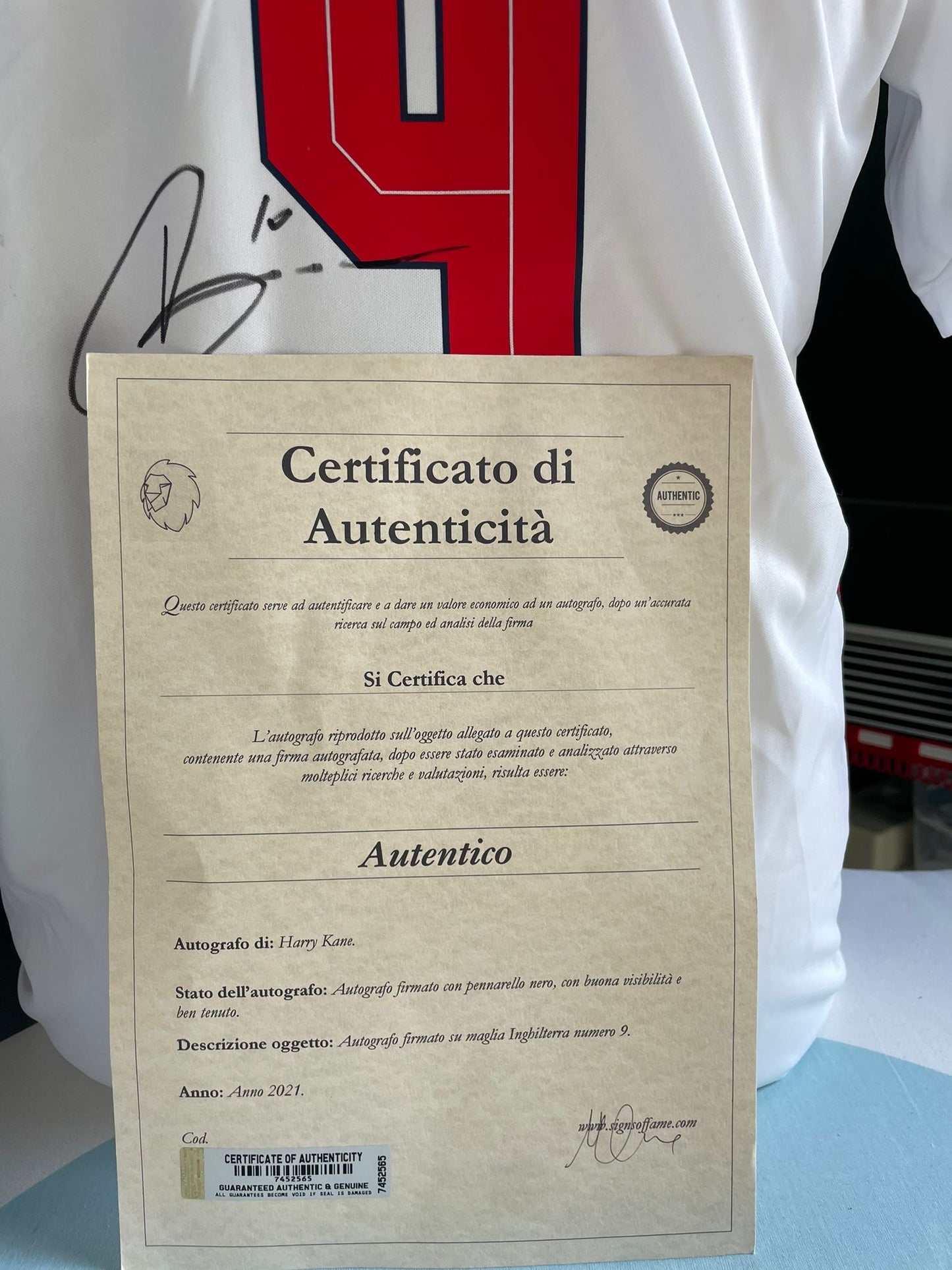 Gesigneerd Harry Kane Engeland 2020-2021 shirt met echtheidscertificaat