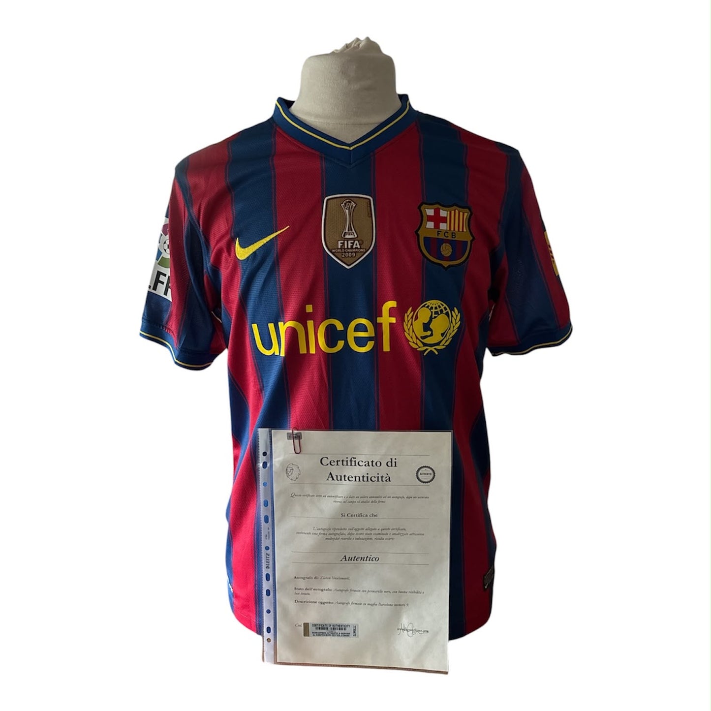 Zlatan Ibrahimović gesigneerd FC Barcelona 2009-2010 shirt met certificaat