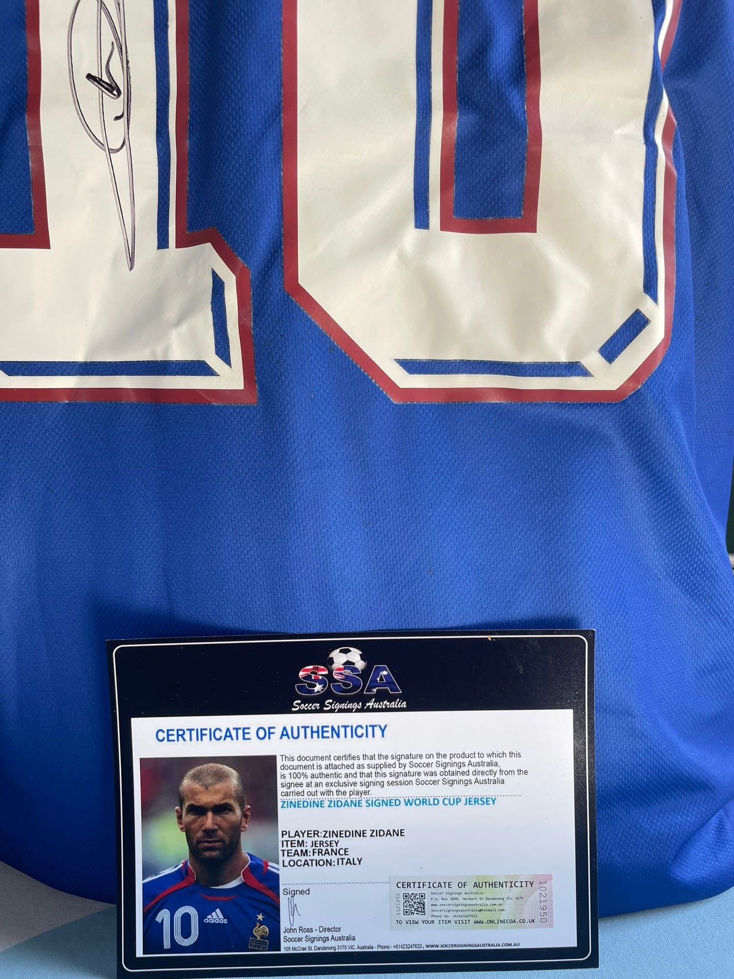 Gesigneerd Zinédine Zidane Frankrijk WK 1998 shirt met echtheidscertificaat