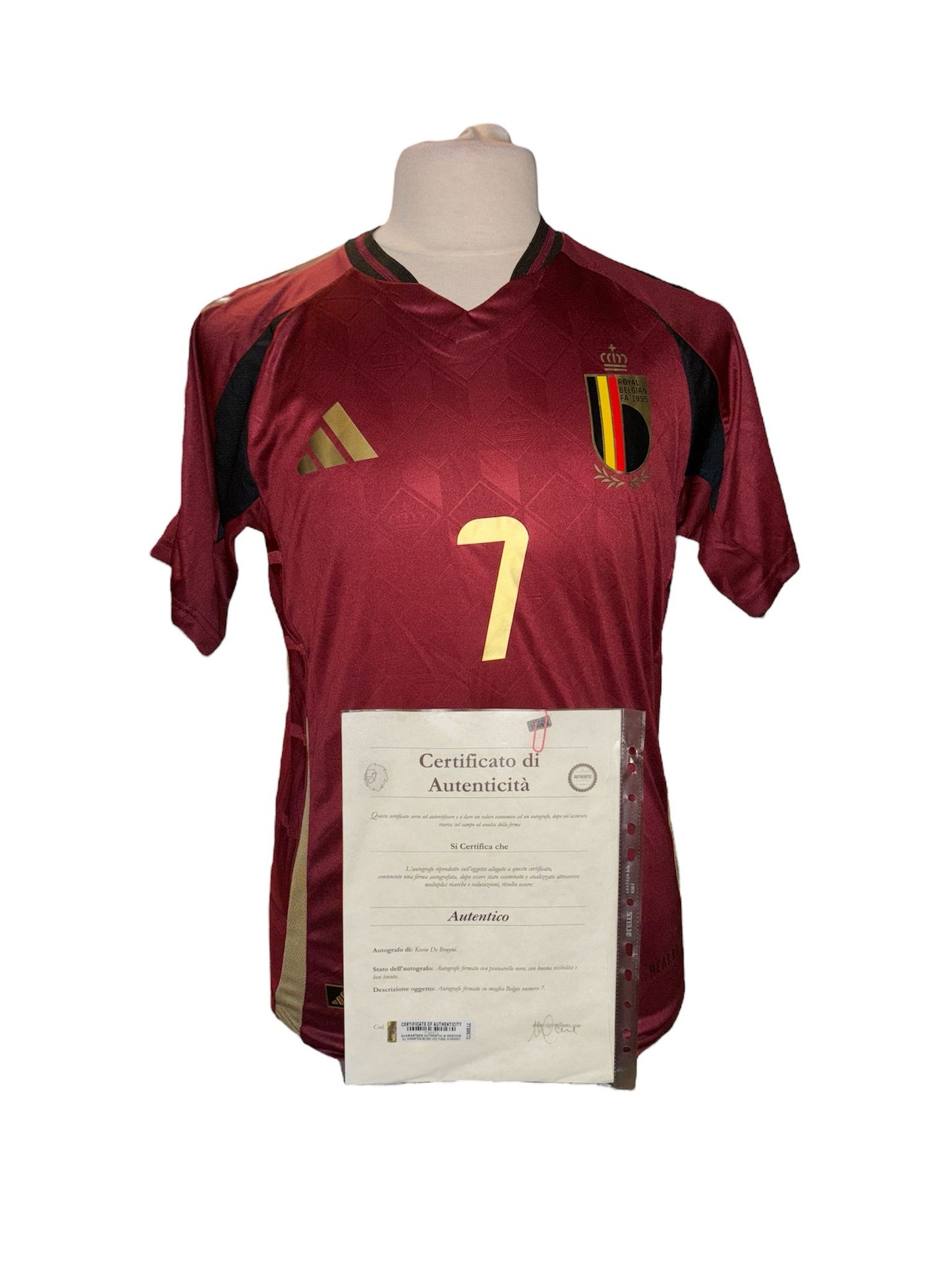 Kevin de Bruyne gesigneerd België 2024-2026 shirt met echtheidscertificaat