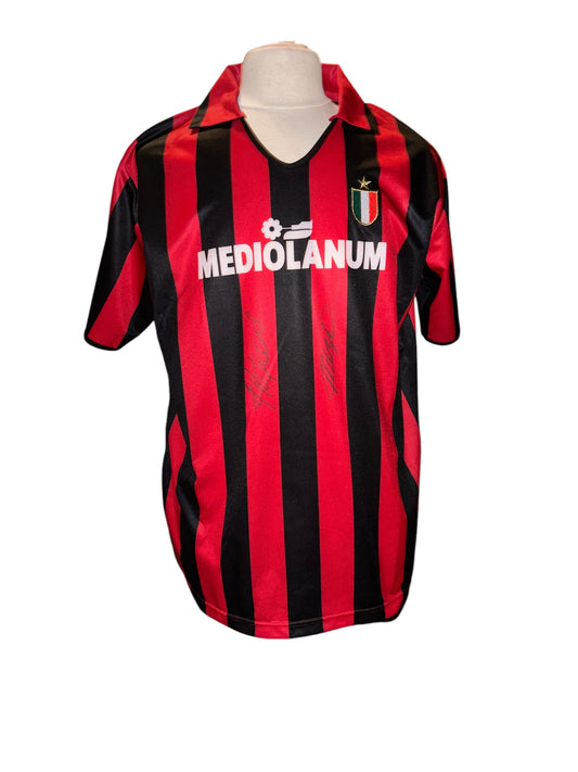 Frank Rijkaard & Marco van Basten gesigneerd AC Milan 1989-1990 shirt met certificaat