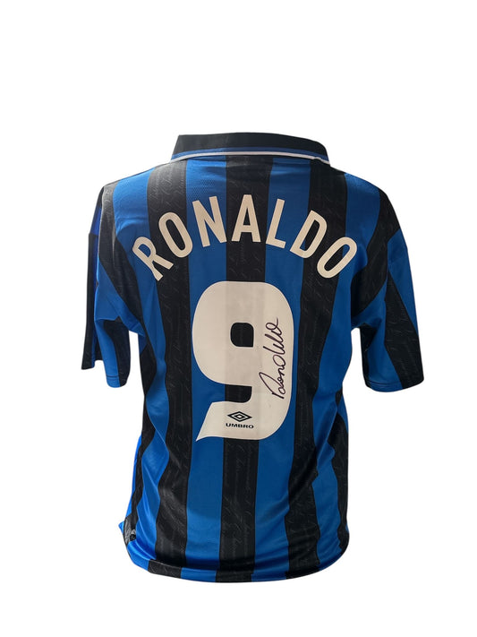 Ronaldo Lima gesigneerd Inter Milaan 1998-1999 shirt met echtheidscertificaat