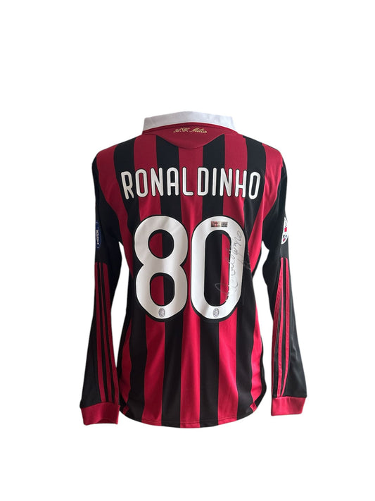 Gesigneerd Ronaldinho AC Milan 2009-2010 shirt met echtheidscertificaat