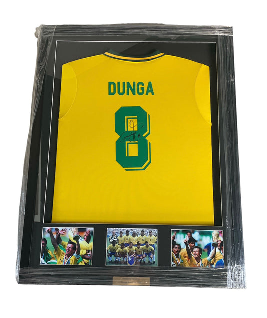 Gesigneerd en ingelijst Carlos Dunga Brazilië 1993-1994 shirt met certificaat