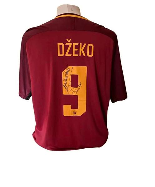 Edin Džeko gesigneerd AS Roma 2017-2018 afscheidsshirt Totti met certificaat