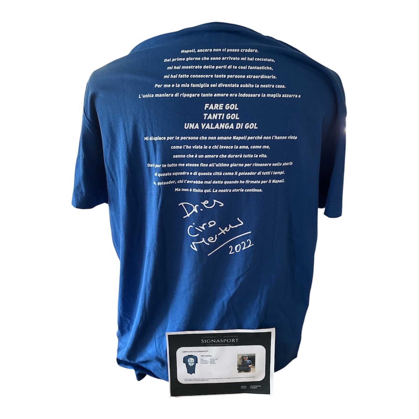 Dries Mertens gesigneerd Napoli 'All Time Top Scorer' shirt 2022 met certificaat