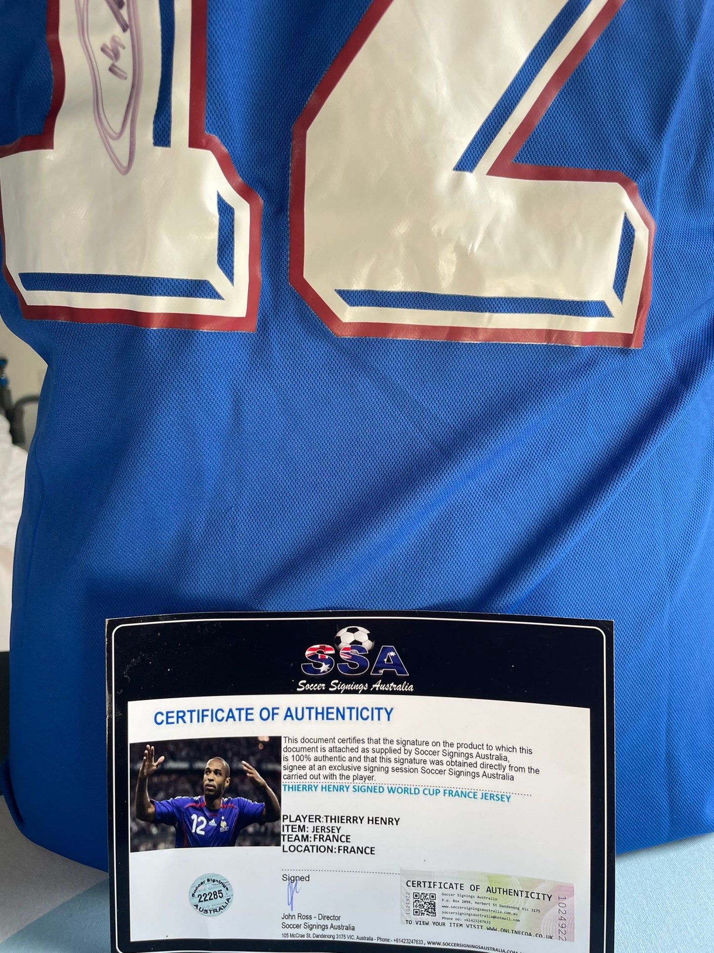 Gesigneerd Thierry Henry Frankrijk WK 1998 shirt met echtheidscertificaat