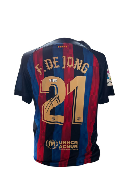 Frenkie de Jong gesigneerd FC Barcelona 2022-2023 shirt met echtheidscertificaat
