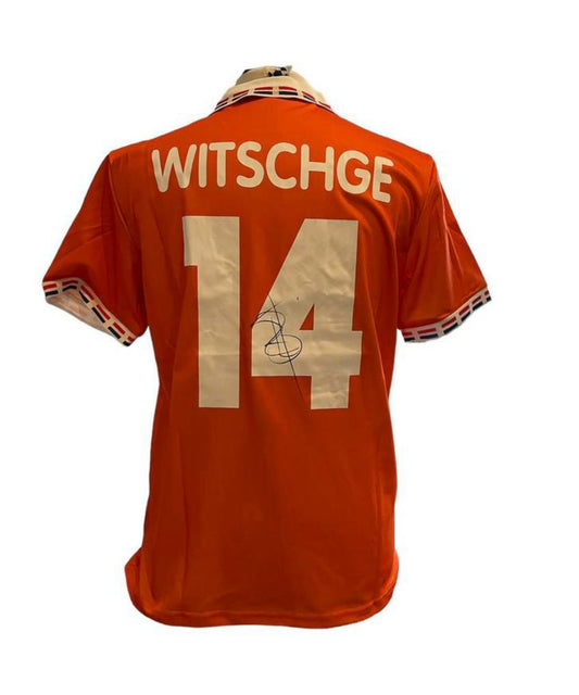 Richard Witschge gesigneerd Nederland Elftal 1996-1997 thuisshirt met fotobewijs
