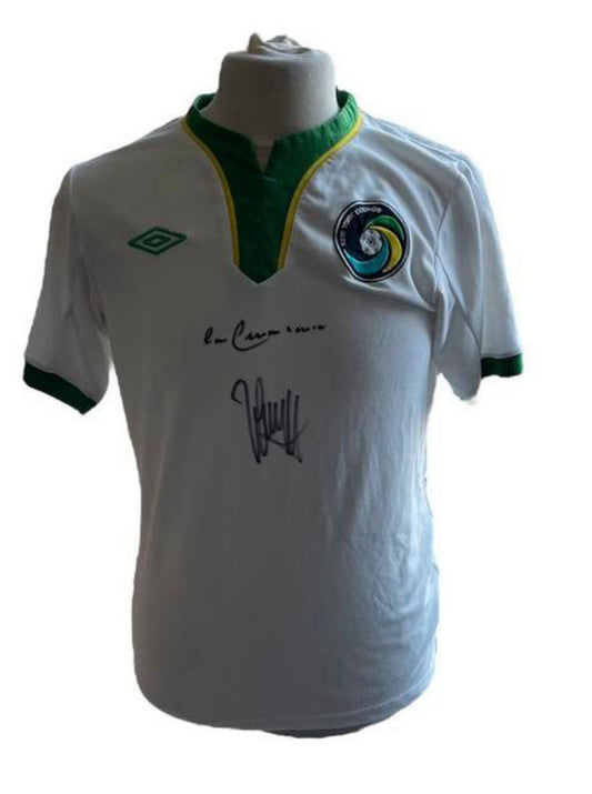 Johan Cruyff en Franz Beckenbauer gesigneerd New York Cosmos 1977-1980 shirt met echtheidscertificaat