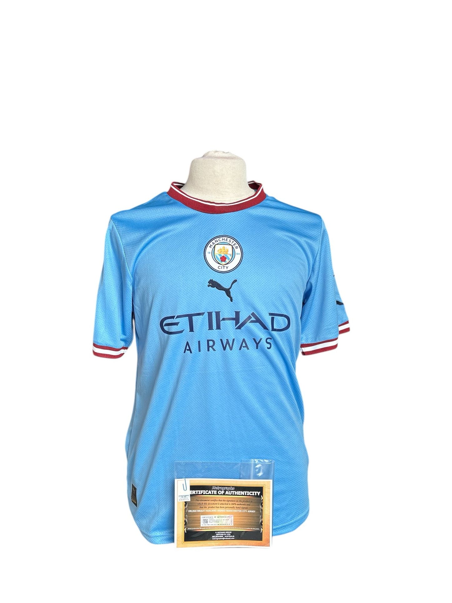 Erling Haaland gesigneerd Manchester City 2022-2023 shirt met echtheidscertificaat