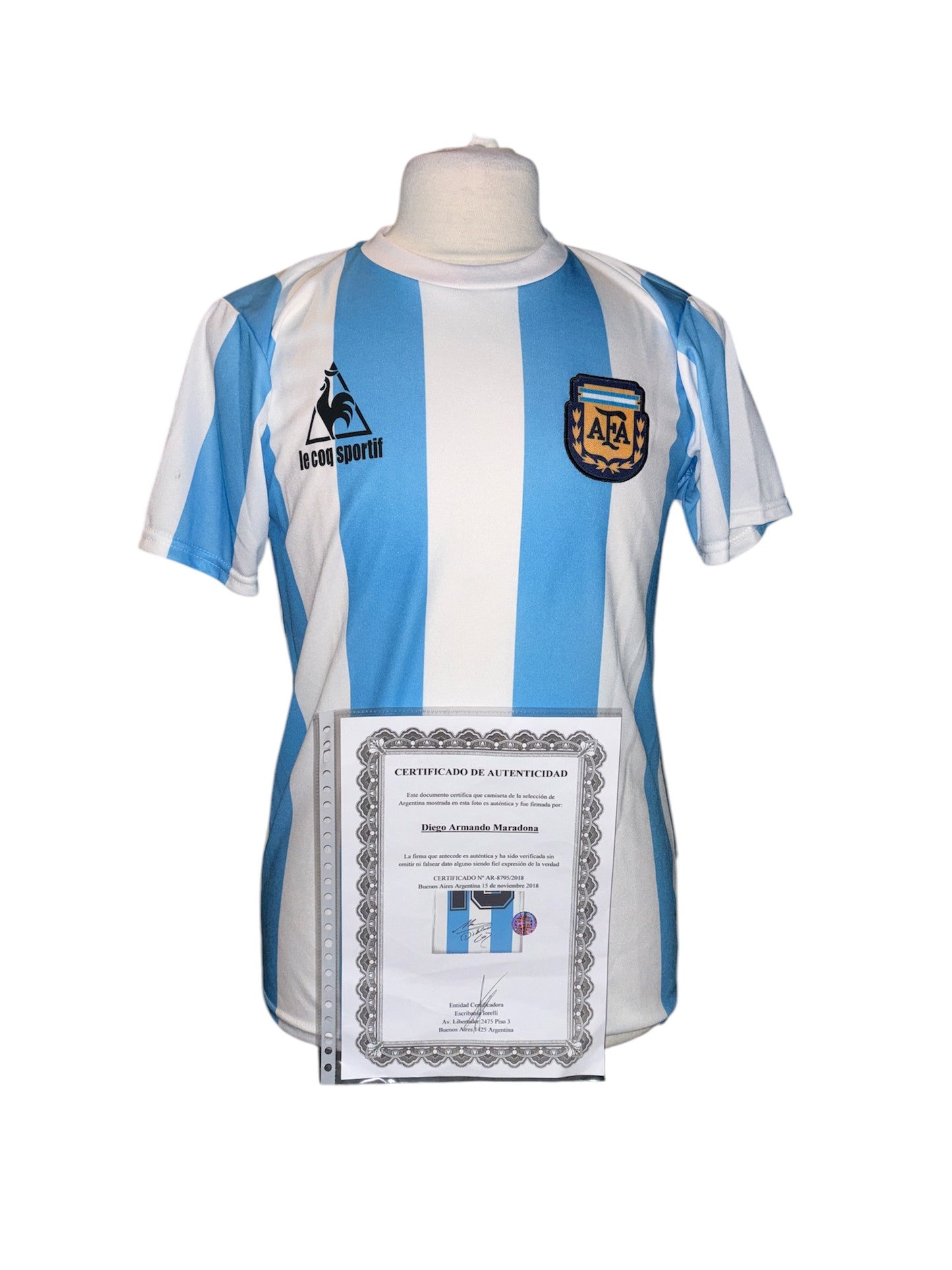 Diego Maradona gesigneerd Argentinië 1986 shirt met certificaat