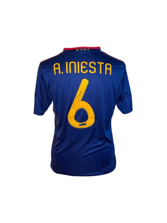 Andrés Iniesta gesigneerd Spanje WK 2010 uitshirt met certificaat