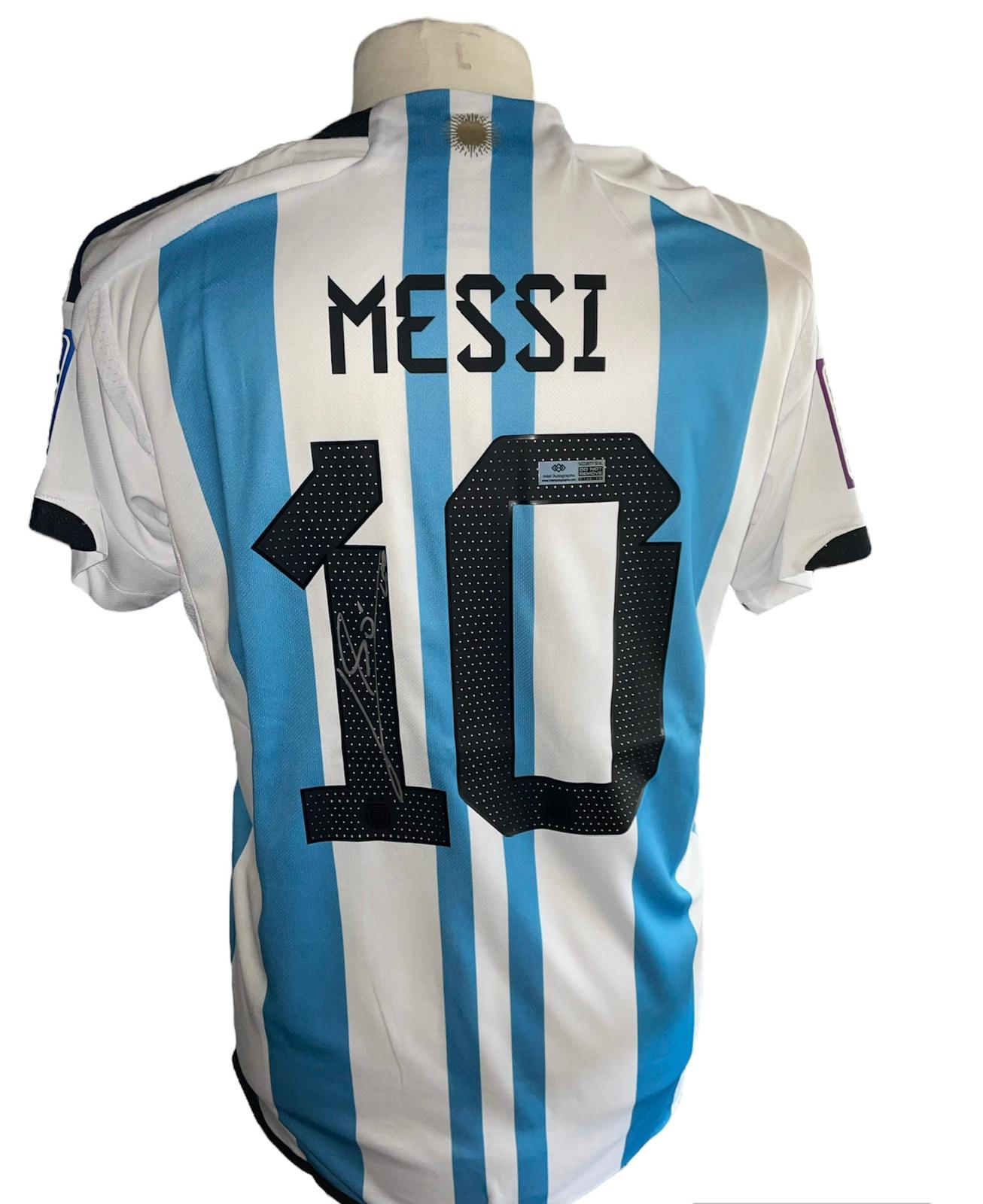 betrouwbaarheid afwijzing Kwaadaardig Lionel Messi gesigneerd Argentinië WK 2022 shirt met certificaat – 4S Signed  Shirts
