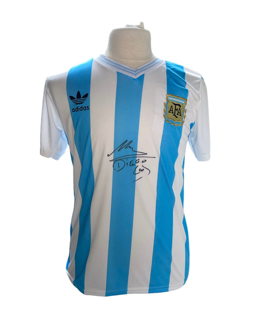 Diego Maradona gesigneerd Argentinië 1990 shirt met certificaat