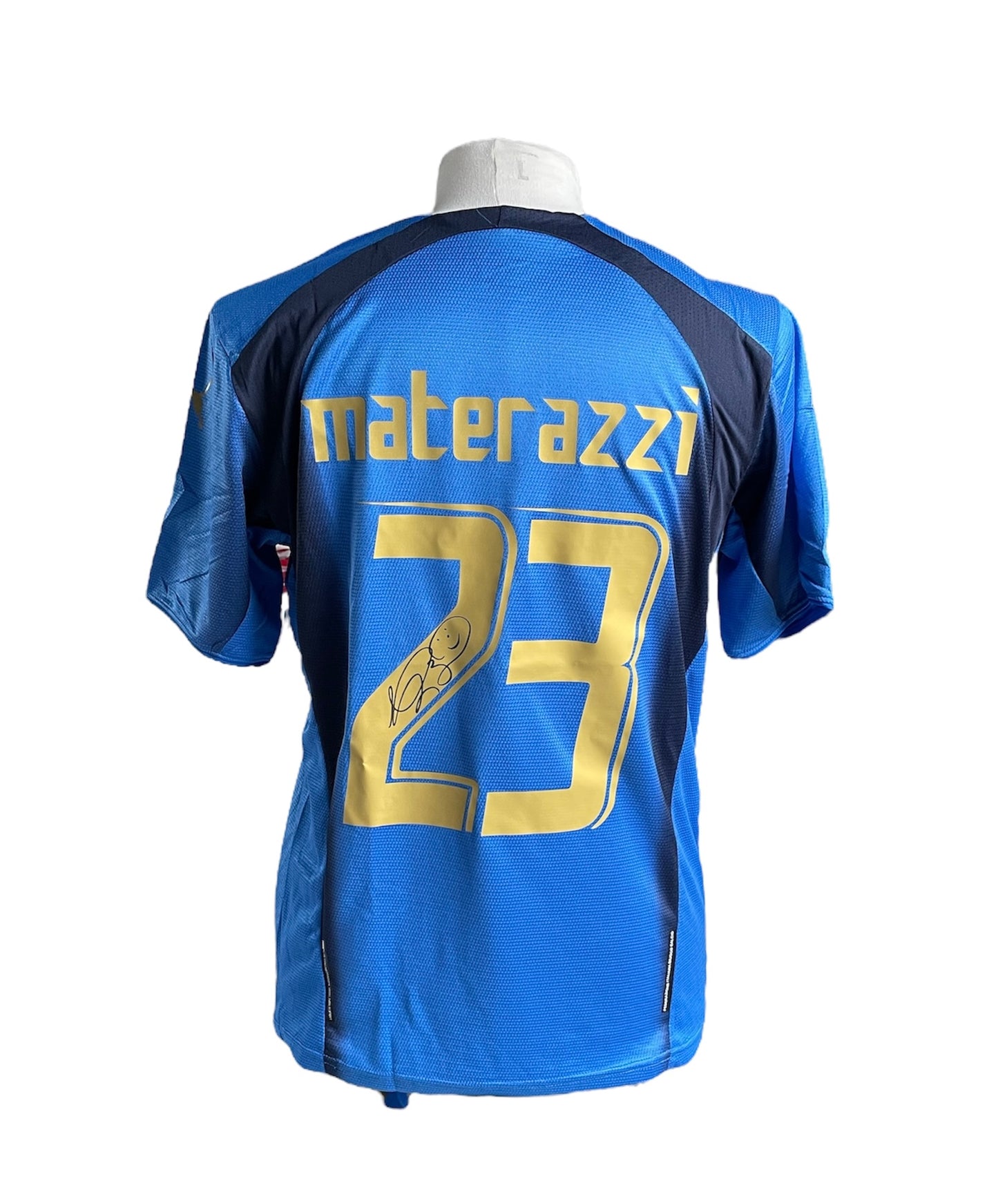 Marco Materazzi gesigneerd Italië 2006 shirt met certificaat & fotobewijs