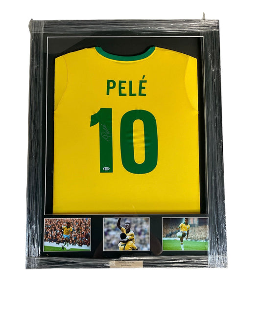 Gesigneerd en ingelijst  Pelé Brazilië 1970 shirt met certificaat