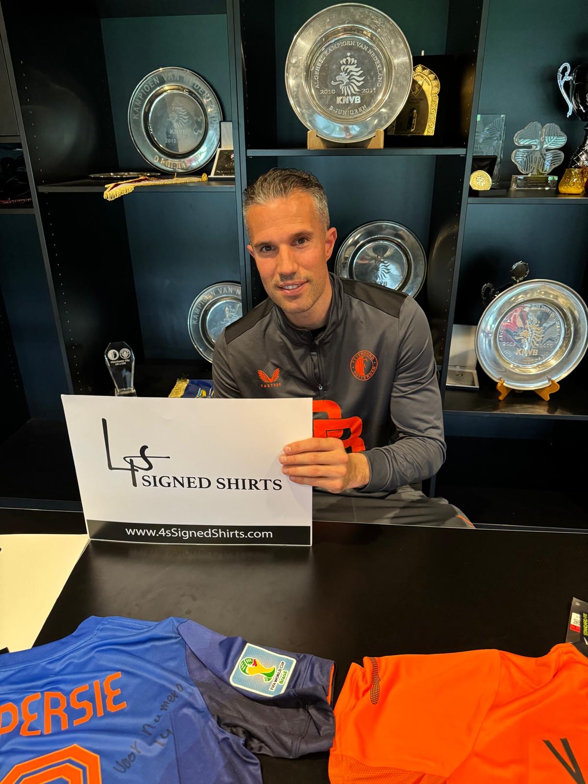 Robin van Persie gesigneerd Manchester United 2013-2014 shirt met fotobewijs