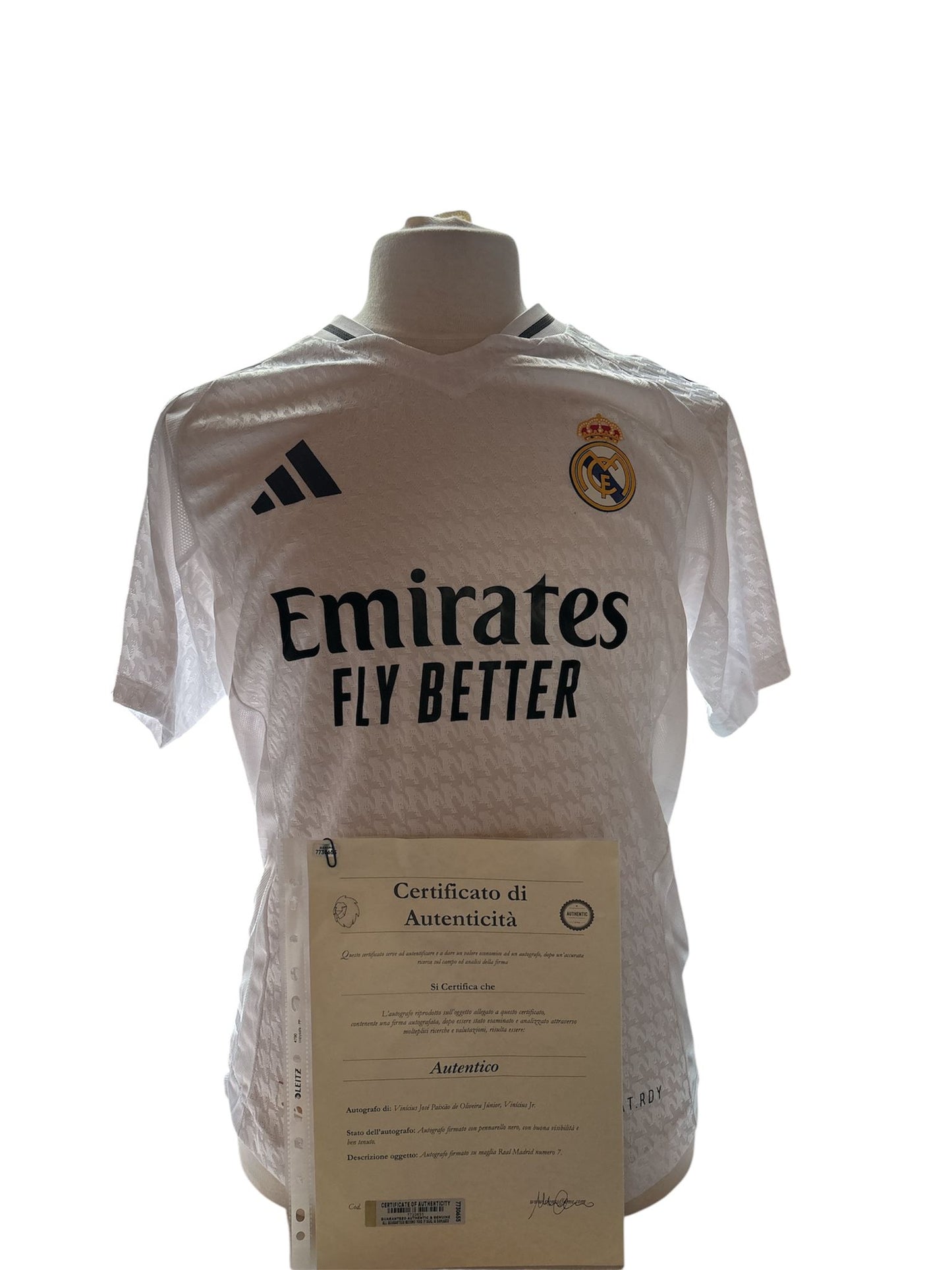Vinicius Junior gesigneerd Real Madrid 2024-2025 shirt met echtheidscertificaat