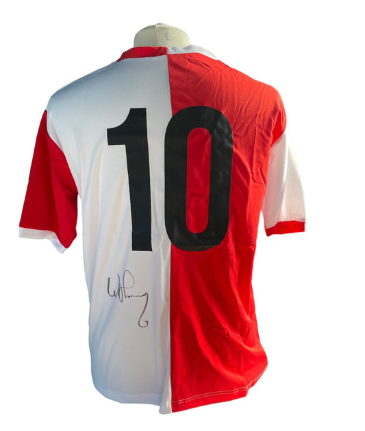 Willem van Hanegem gesigneerd Feyenoord shirt met fotobewijs