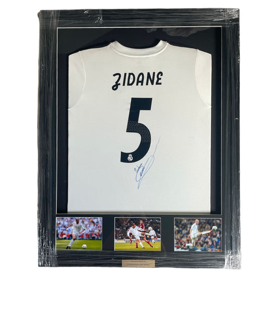 Gesigneerd en ingelijst Zinédine Zidane Real Madrid 2018-2019 shirt met certificaat