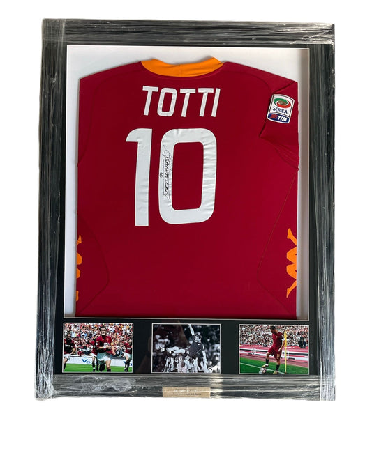 Gesigneerd en ingelijst Franscesco Totti AS Roma 2011-2012 Match issued shirt met certificaat