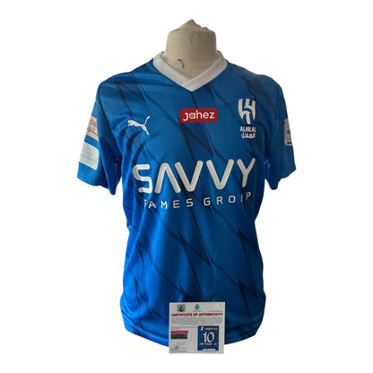 Neymar Jr gesigneerd Al Hilal shirt 2023-2024 — detailfoto