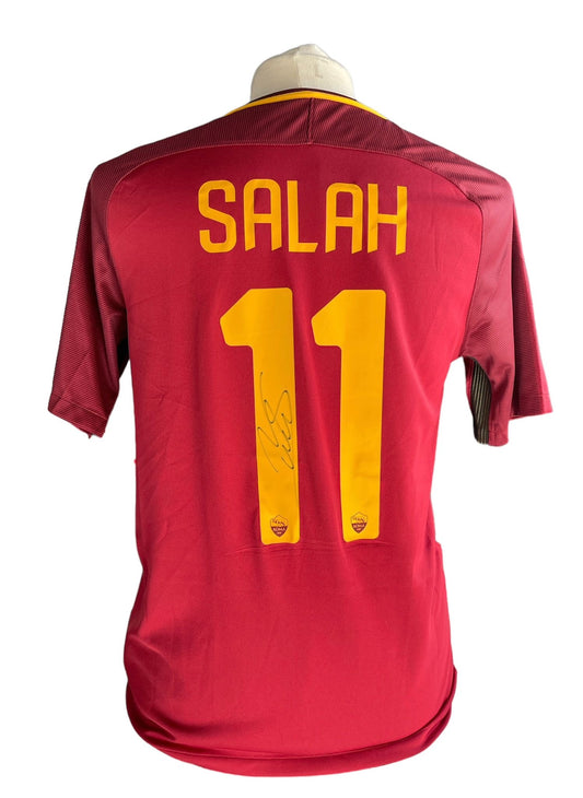 Gesigneerd Mohammed Salah AS Roma 2016-2017 shirt met echtheidscertificaat