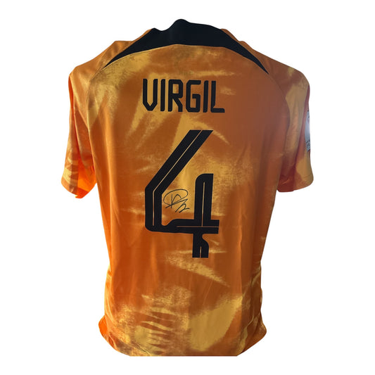 Virgil van Dijk gesigneerd Nederland WK 2022 shirt met certificaat