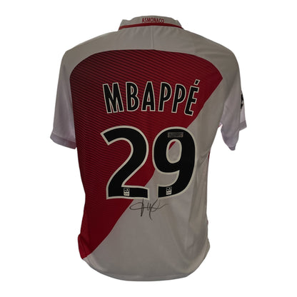 Kylian Mbappé gesigneerd AS Monaco 2016-2017 shirt met certificaat