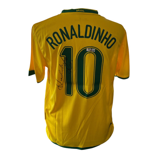 Ronaldinho gesigneerd Brazilië 2006 shirt met certificaat