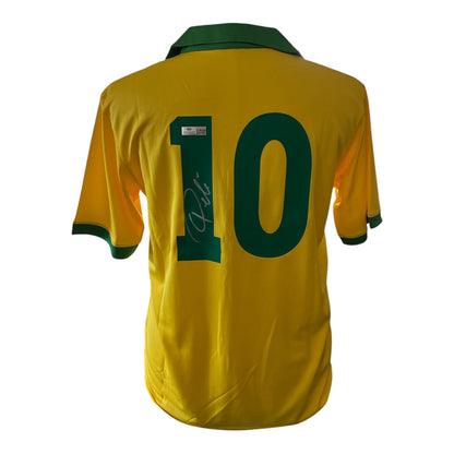 Pelé gesigneerd Brazilië retro thuisshirt met certificaat