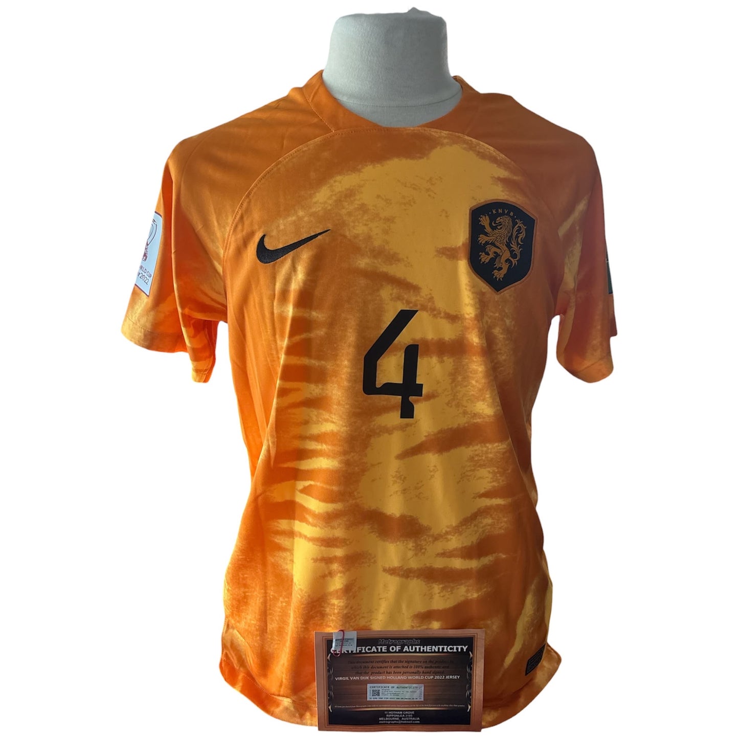 Virgil van Dijk gesigneerd Nederland WK 2022 shirt met certificaat