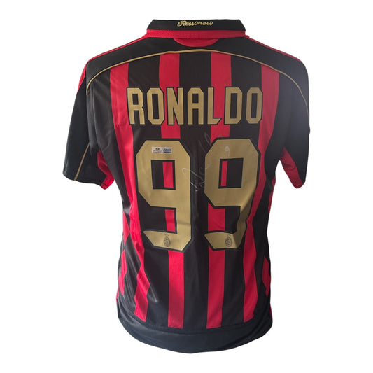 Ronaldo Nazário gesigneerd AC Milan 2007-2008 shirt met certificaat