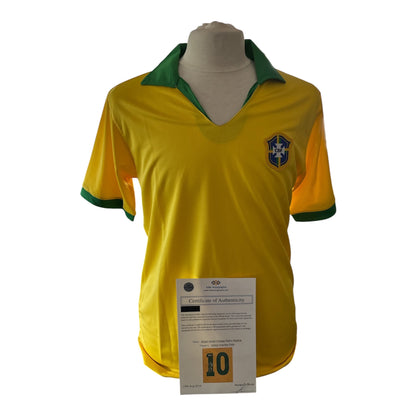 Pelé gesigneerd Brazilië retro thuisshirt met certificaat