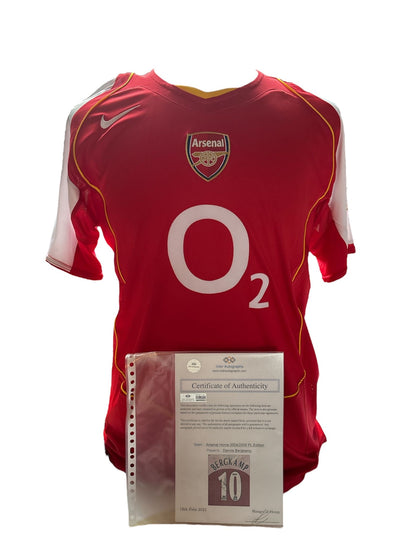Dennis Bergkamp gesigneerd Arsenal 2004-2005 shirt met echtheidscertificaat