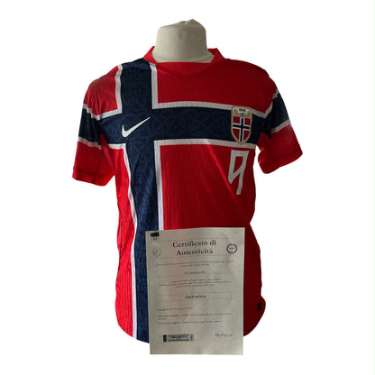 Erling Braut Haaland gesigneerd Noorwegen WK 2026 shirt met certificaat