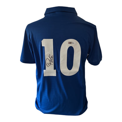 Pelé gesigneerd Brazilië retro uitshirt met certificaat