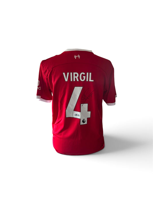 Virgil van Dijk gesigneerd Liverpool 2023-2024 shirt met certificaat
