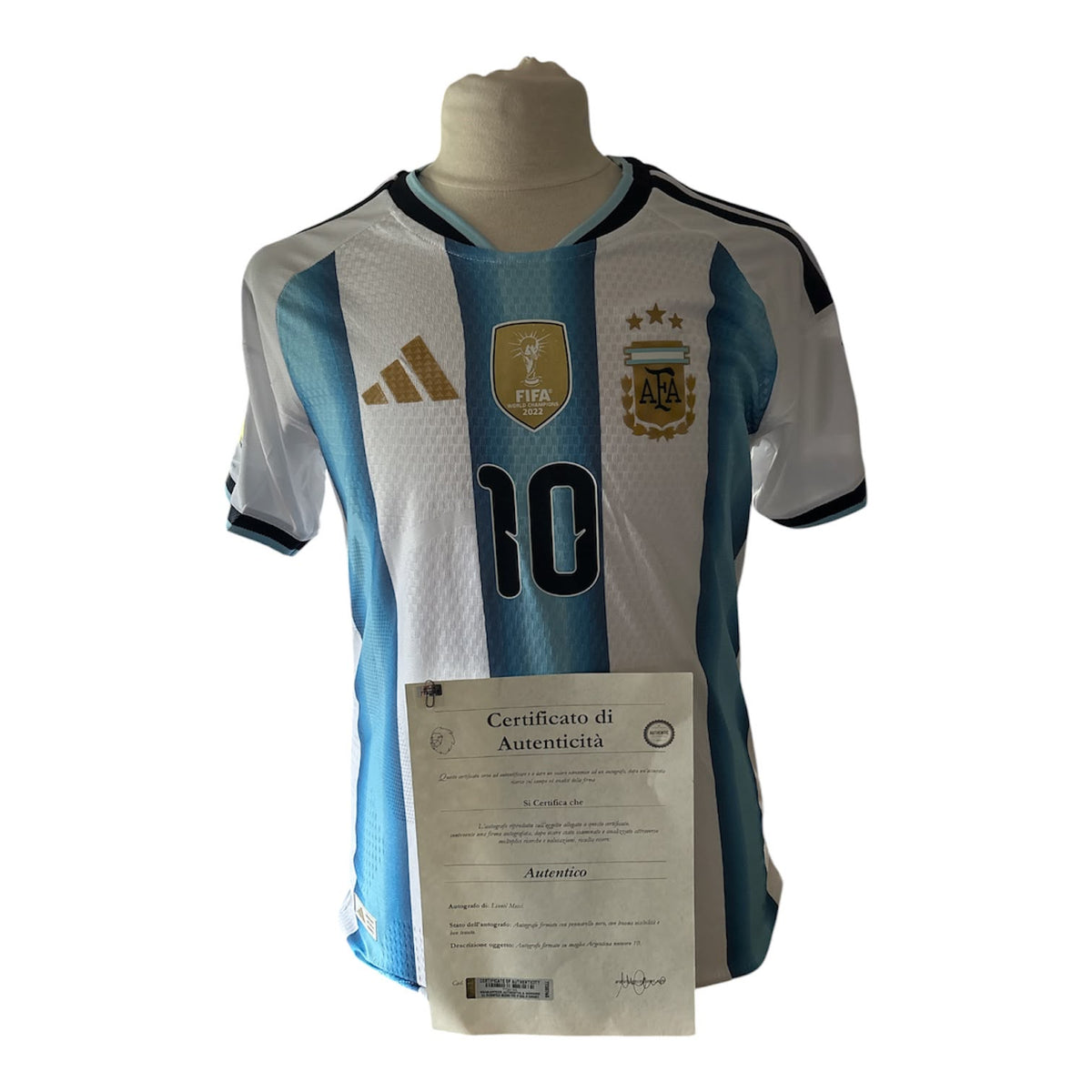 Gesigneerd Lionel Messi Argentinië WK 2026 shirt met certificaat