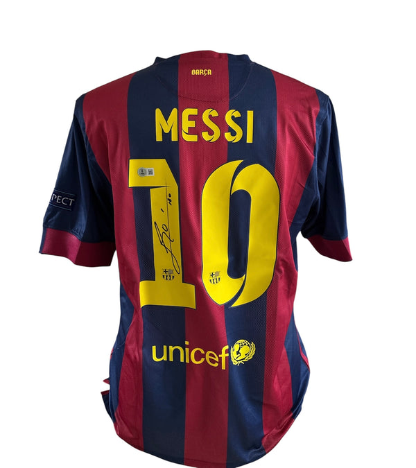 Lionel Messi gesigneerd FC Barcelona 2014-2015 shirt met certificaat